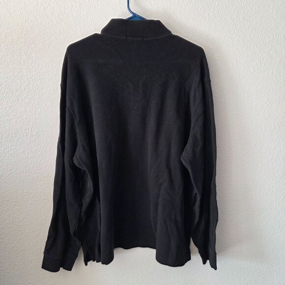 Polo Ralph Lauren Mens US XXL Cotton Black Estate Rib 1/4 Zip Pullover Sweater - Picture 3 of 8